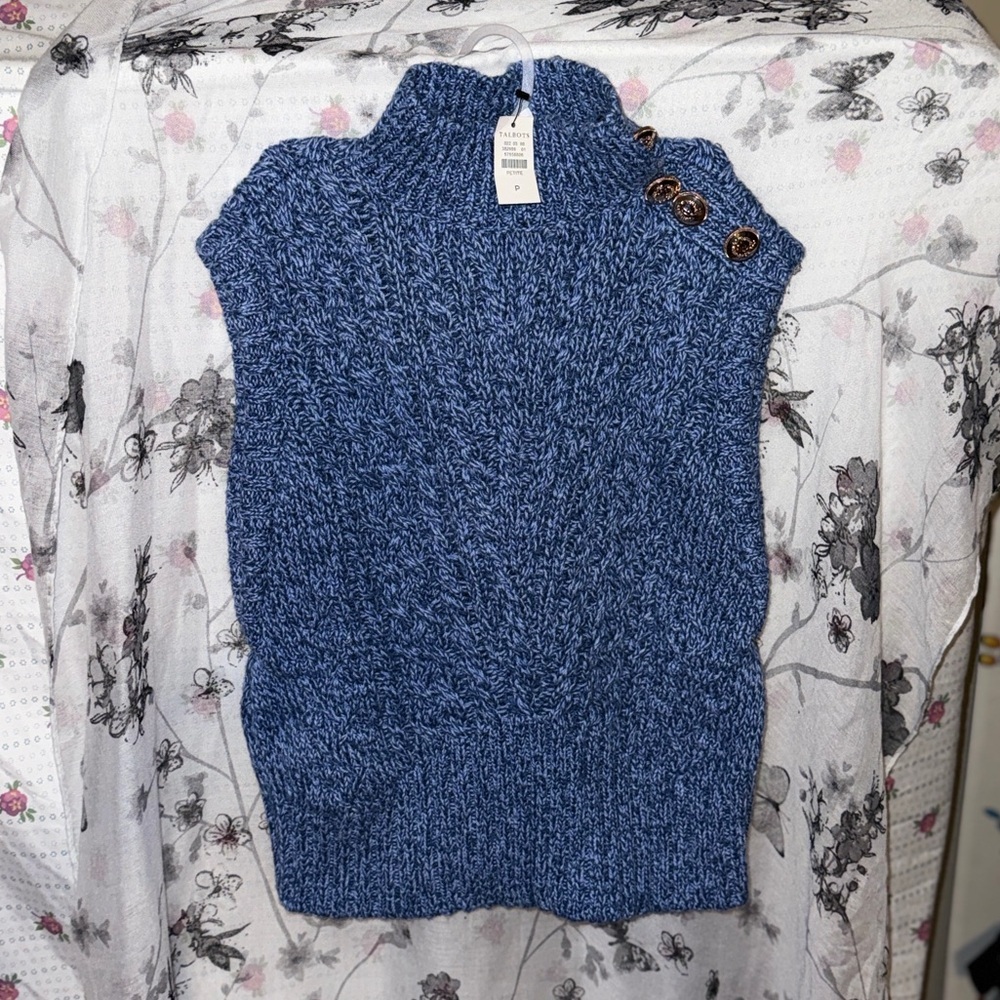 Talbot’s Blue Women's Sweater Vest NWT